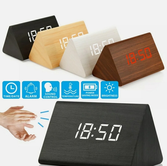 Wall Decor New Modern Wooden Wood Digital Led Desk Clock Poshmark